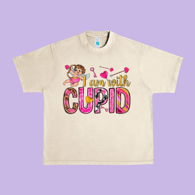 I Am With Cupid I Am With Cupid Valentine's Day Urban Heavy Tee Designed By Howdyjamesfarm