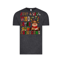 Vintage Black just a girl who loves reindeers Vintage Tee - CowGirlArtShop
