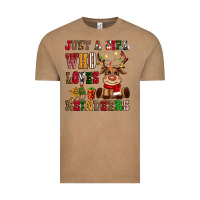 Vintage Coffee just a girl who loves reindeers Vintage Tee - CowGirlArtShop