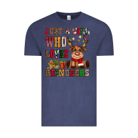 Vintage Denim just a girl who loves reindeers Vintage Tee - CowGirlArtShop