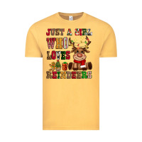 Vintage Mustard just a girl who loves reindeers Vintage Tee - CowGirlArtShop
