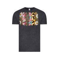 Vintage Black Easter Brushstroke With Quail Eggs Daisy And Bunny Vintage Tee - RanaPortraitStore