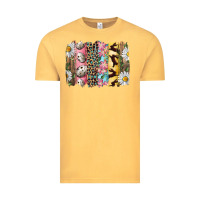 Vintage Mustard Easter Brushstroke With Quail Eggs Daisy And Bunny Vintage Tee - RanaPortraitStore