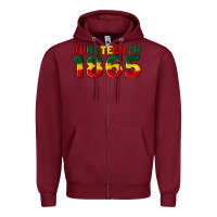 Burgundy juneteenth 1865 Zipper Hoodie - Artiststas