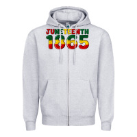 Heather Grey juneteenth 1865 Zipper Hoodie - Artiststas
