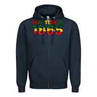 Navy juneteenth 1865 Zipper Hoodie - Artiststas