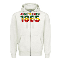 Oatmeal Heather juneteenth 1865 Zipper Hoodie - Artiststas