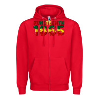 Red juneteenth 1865 Zipper Hoodie - Artiststas