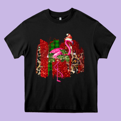 Christmas Flamingo Heavy Core Tee Designed By Bettercallsaul