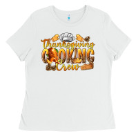 White Thanksgiving Cooking Crew Ladies Tee - texasbilliewilder