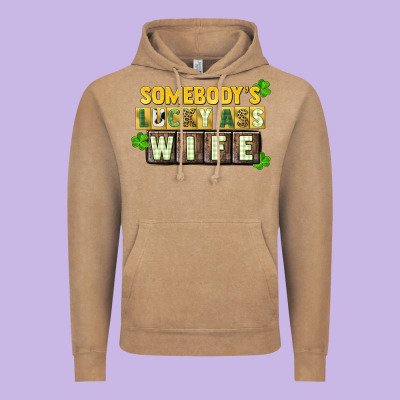 St. Patrick's Somebody's Lucky Ass Wife Vintage Hoodie Designed By Cowgirlartshop
