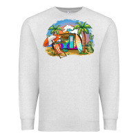 Oatmeal Heather camp life beach Premium Sweatshirt - BarkalooDesign