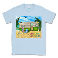 Dusty Blue summer caravan life Classic Tee - TumblerDesignByShophia
