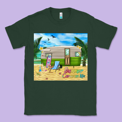 Summer Caravan Life Classic Tee Designed By Tumblerdesignbyshophia