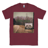 Burgundy Twin Peaks City Limits Welcome Sign Vintage Classic Tee - longCreatives