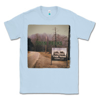 Dusty Blue Twin Peaks City Limits Welcome Sign Vintage Classic Tee - longCreatives