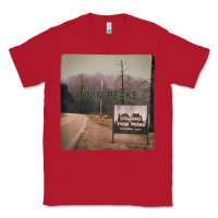 Red Twin Peaks City Limits Welcome Sign Vintage Classic Tee - longCreatives