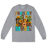 Heather Grey country music western olivia Long Sleeve Tee - OliviaCreatesArt