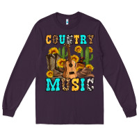 Plum country music western olivia Long Sleeve Tee - OliviaCreatesArt