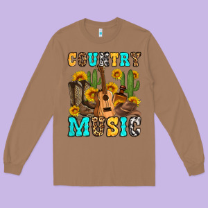 Country Music Western Olivia Long Sleeve Tee Designed By Oliviacreatesart
