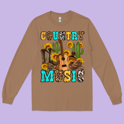 Country Music Western Olivia Long Sleeve Tee Designed By Oliviacreatesart