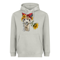 Moon Dust alpaca with sunflowers and bandana Heavyweight Hoodie - BarkalooDesign