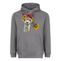 Storm alpaca with sunflowers and bandana Heavyweight Hoodie - BarkalooDesign