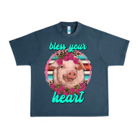 Midnight Navy bless your heart pig Urban Heavy Tee - RanaPortraitStore