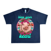 Navy bless your heart pig Urban Heavy Tee - RanaPortraitStore