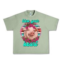 Oil Green bless your heart pig Urban Heavy Tee - RanaPortraitStore