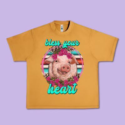 Bless Your Heart Pig Urban Heavy Tee Designed By Ranaportraitstore