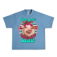 Pebble Blue bless your heart pig Urban Heavy Tee - RanaPortraitStore