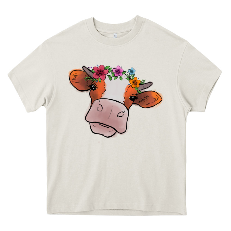 Cow With Flowers Heavy Core Tee by Bettercallsaul | Teevron