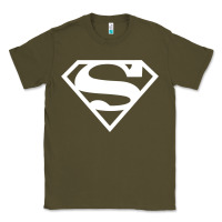 Army Green Supergirl White & Pink Shield Classic Tee - longCreatives