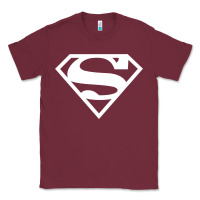 Burgundy Supergirl White & Pink Shield Classic Tee - longCreatives