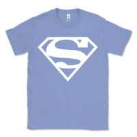 Colony Blue Supergirl White & Pink Shield Classic Tee - longCreatives
