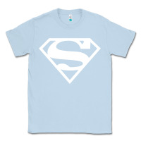 Dusty Blue Supergirl White & Pink Shield Classic Tee - longCreatives