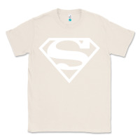Natural Supergirl White & Pink Shield Classic Tee - longCreatives