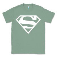 Sage Supergirl White & Pink Shield Classic Tee - longCreatives