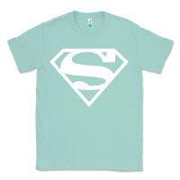 Seafoam Supergirl White & Pink Shield Classic Tee - longCreatives