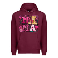 Burgundy Western Valentines Day Mama Mother's Day Premium Hoodie - LillyAllenDesigns