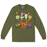 Army Green drink drank drunk mardi gras wine glasses olivia Long Sleeve Tee - OliviaCreatesArt
