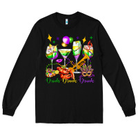 Black drink drank drunk mardi gras wine glasses olivia Long Sleeve Tee - OliviaCreatesArt