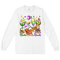 White drink drank drunk mardi gras wine glasses olivia Long Sleeve Tee - OliviaCreatesArt