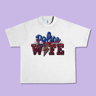 Police Wife With Lightning Bolt Urban Heavy Tee Designed By Cowgirlartshop