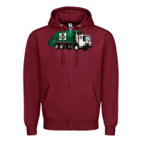 Burgundy recycle truck Zipper Hoodie - Artiststas