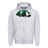 Heather Grey recycle truck Zipper Hoodie - Artiststas