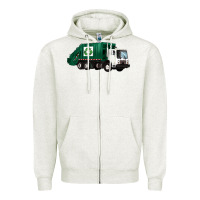 Oatmeal Heather recycle truck Zipper Hoodie - Artiststas