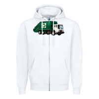 White recycle truck Zipper Hoodie - Artiststas