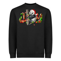 Black panda joy christmas Heavyweight Sweatshirt - LillyAllenDesigns
